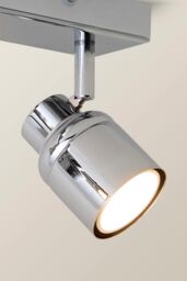 ValueLights Benton Adjustable Spotlight IP44 Rated Bathroom 3 Bar Ceiling Light in Silver - thumbnail 4