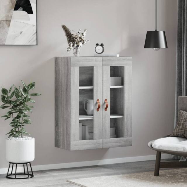 Berkfield Home Wall Mounted Cabinet Grey Sonoma 69.5x34x90 cm - image 1