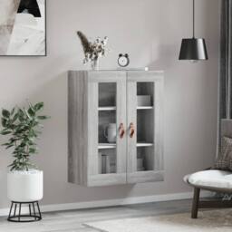 Berkfield Home Wall Mounted Cabinet Grey Sonoma 69.5x34x90 cm - thumbnail 1