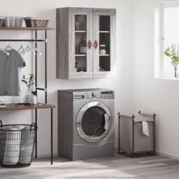 Berkfield Home Wall Mounted Cabinet Grey Sonoma 69.5x34x90 cm - thumbnail 2