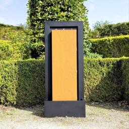 Primrose Almeida Column Water Wall Zinc Water Feature With Lights 120cm in Black - thumbnail 2