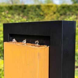 Primrose Almeida Column Water Wall Zinc Water Feature With Lights 120cm in Black - thumbnail 6