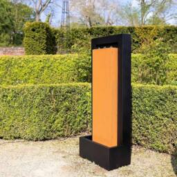 Primrose Almeida Column Water Wall Zinc Water Feature With Lights 120cm in Black - thumbnail 5