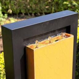 Primrose Almeida Column Water Wall Zinc Water Feature With Lights 120cm in Black - thumbnail 3