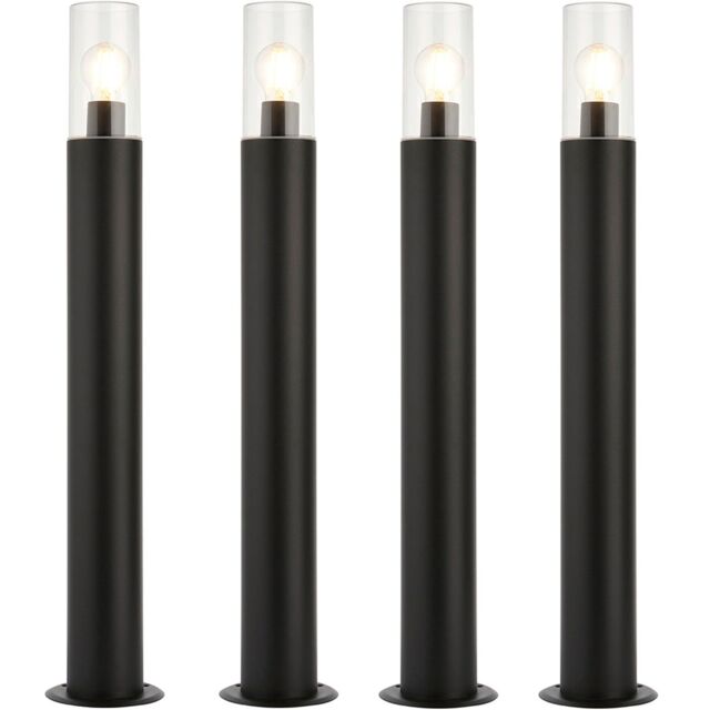 Loops 4 PACK Outdoor Bollard Post Light - 15W E27 LED - 800mm Height - Stainless Steel in Metallics - image 1