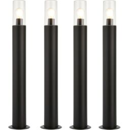 Loops 4 PACK Outdoor Bollard Post Light - 15W E27 LED - 800mm Height - Stainless Steel in Metallics