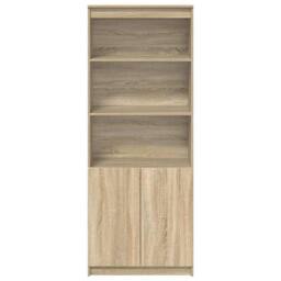 Berkfield Home Highboard Sonoma Oak 70x35x180 cm Engineered Wood in Light Brown - Size: 70 x 35 x 180 cm - thumbnail 6