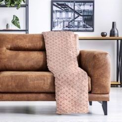 New Edge Blinds Leah Collection Deluxe Throw in Pink - Size: 127 cm x 152 cm - thumbnail 3