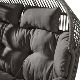 FurnitureboxUK Egg Grey Indoor / Outdoor Rattan Double Chair - thumbnail 5