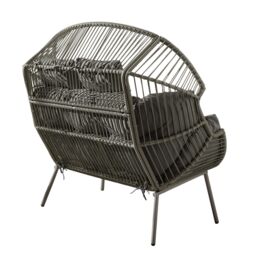 FurnitureboxUK Egg Grey Indoor / Outdoor Rattan Double Chair - thumbnail 3