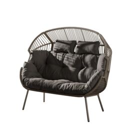 FurnitureboxUK Egg Grey Indoor / Outdoor Rattan Double Chair - thumbnail 2