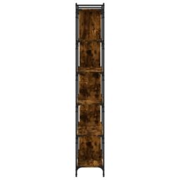 Berkfield Home Bookcase 6-Tier Smoked Oak 76x32x192 cm Engineered Wood in Brown - Size: 76 x 32 x 192 cm - thumbnail 5
