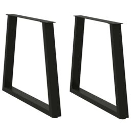 Berkfield Home Dining Table Legs V-Shape 2 pcs Black 80x(72-73.3) cm Steel - thumbnail 1