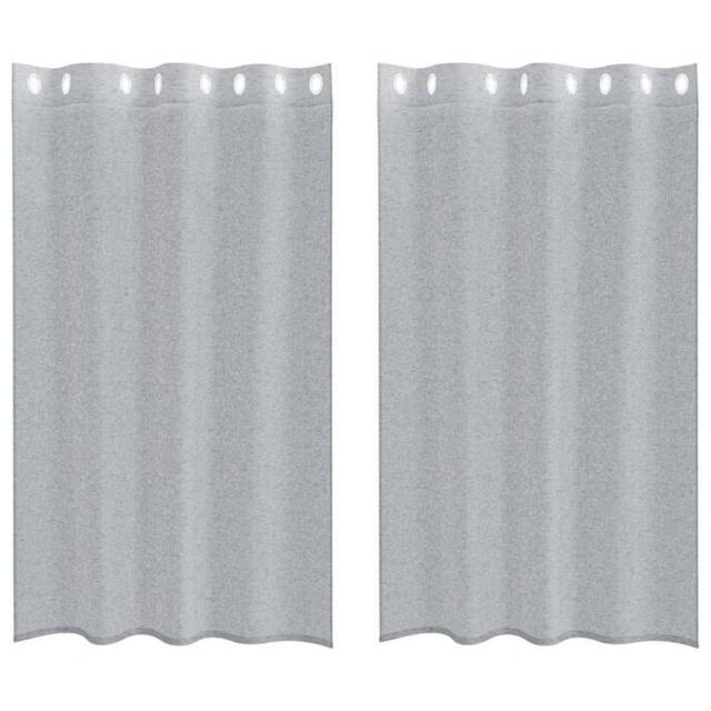 Berkfield Home Curtains with Curtains 2 pcs Dark gray 140 x 175 cm Polyester in Grey - image 1