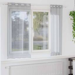 Berkfield Home Curtains with Curtains 2 pcs Dark gray 140 x 175 cm Polyester in Grey - thumbnail 2