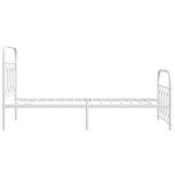 Berkfield Home Metal Bed Frame without Mattress with Footboard White 80x200cm - Size: 80x200 cm - thumbnail 5