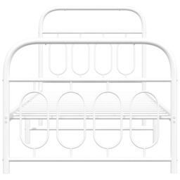Berkfield Home Metal Bed Frame without Mattress with Footboard White 80x200cm - Size: 80x200 cm - thumbnail 4