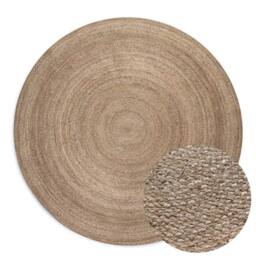 THE RUGS Jute Braided Round Rangpur Natural Rug Handwoven Flatweave in Brown - Size: 200 cm diameter - thumbnail 3
