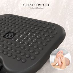 HOMCOM Ergonomic Footrest Adjustable Height & Angle, Home Office Foot Rest Stool with Non-Skid Massage Surface Texture Improves Comfort in Black - thumbnail 5