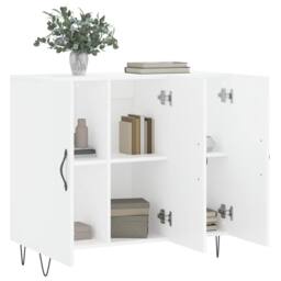 Berkfield Home Sideboard White 90x34x80 cm Engineered Wood - Size: 90 x 34 x 80 cm - thumbnail 4