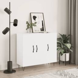 Berkfield Home Sideboard White 90x34x80 cm Engineered Wood - Size: 90 x 34 x 80 cm - thumbnail 2