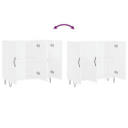 Berkfield Home Sideboard White 90x34x80 cm Engineered Wood - Size: 90 x 34 x 80 cm - thumbnail 9