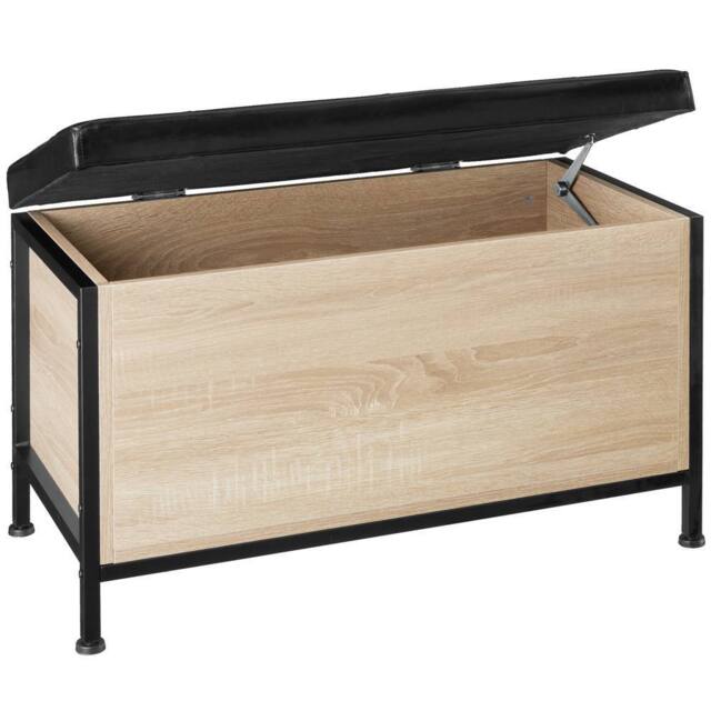 tectake Storage Bench Calico in Light Oak - image 1