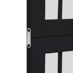 Berkfield Home Room Divider 5 Panels Black Solid Wood Paulownia - thumbnail 6