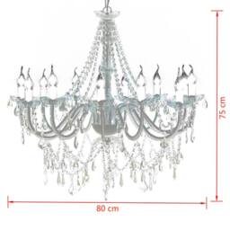 Berkfield Home Chandelier with 1600 Crystals in White - thumbnail 6