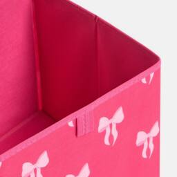 OHS 2 x Bows Storage Box Folding Cube Shoe Toy Organiser in Bright Pink - thumbnail 4
