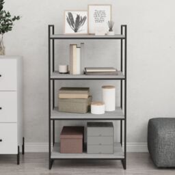 Berkfield Home Wall Shelves 4 pcs Grey Sonoma 60x40x1.5 cm Engineered Wood - thumbnail 3