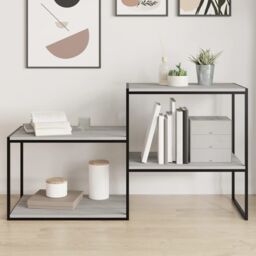 Berkfield Home Wall Shelves 4 pcs Grey Sonoma 60x40x1.5 cm Engineered Wood - thumbnail 1