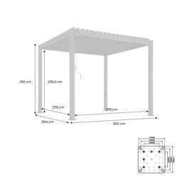 sweeek Louvered Pergola Aluminium 3 X 3m V2 in White - thumbnail 5