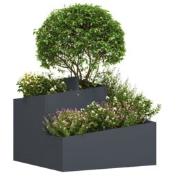 Berkfield Home Plastic Planter Anthracite Plastic Medium Durable - thumbnail 3