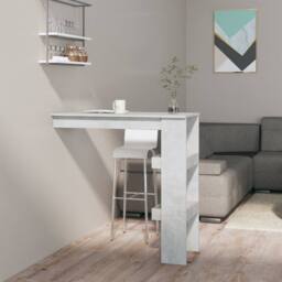 Berkfield Home Wall Bar Table Concrete Grey 102x45x103.5 cm Engineered Wood - thumbnail 2