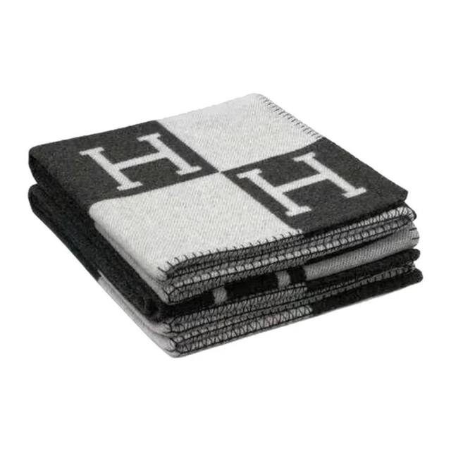 NESTLUNE Black Wool Cashmere Plaid Blanket Soft Pillow Shawl Bed - Size: 100 cm x 190 cm - image 1