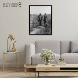 "Artery8 US President Teddy Roosevelt & John Muir Framed Canvas Wall Art Print in Grey - Size: W12"" x H16""" - thumbnail 3