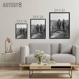 "Artery8 US President Teddy Roosevelt & John Muir Framed Canvas Wall Art Print in Grey - Size: W12"" x H16""" - thumbnail 4
