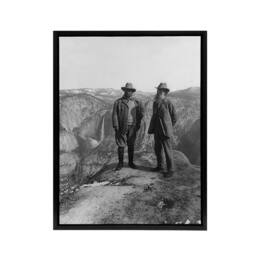 "Artery8 US President Teddy Roosevelt & John Muir Framed Canvas Wall Art Print in Grey - Size: W12"" x H16""" - thumbnail 1