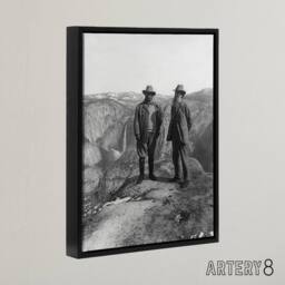 "Artery8 US President Teddy Roosevelt & John Muir Framed Canvas Wall Art Print in Grey - Size: W12"" x H16""" - thumbnail 2