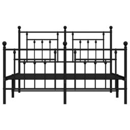 Berkfield Home Metal Bed Frame with Headboard & Footboard Black 140x190 cm - thumbnail 6