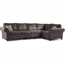 Furnishings For Less UK Oakland Charcoal Chesterfield 5 Seater L Shape Large Corner Sofa