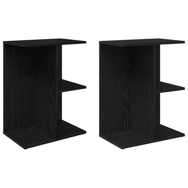 Berkfield Home Bedside Tables 2 pcs Black Oak 46.5x29x61 cm Engineered Wood - image 1