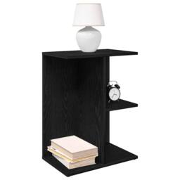 Berkfield Home Bedside Tables 2 pcs Black Oak 46.5x29x61 cm Engineered Wood - thumbnail 2