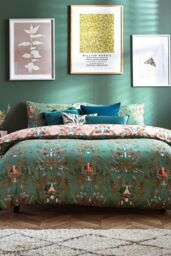 Furn Luna Wood Enchanting Floral Duvet Cover Set in Green - Size: King - thumbnail 1