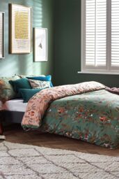 Furn Luna Wood Enchanting Floral Duvet Cover Set in Green - Size: King - thumbnail 2