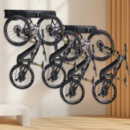 FLAVORA Bike Storage Rack Wall Mount Garage Bike Holder in Black - Size: 10000mm x 520mm - thumbnail 1