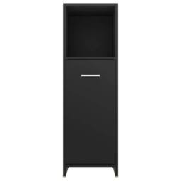 Berkfield Home Bathroom Cabinet Black 30x30x95 cm Engineered Wood - Size: 30 x 30 x 95 cm - thumbnail 6
