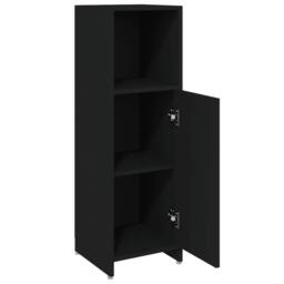 Berkfield Home Bathroom Cabinet Black 30x30x95 cm Engineered Wood - Size: 30 x 30 x 95 cm - thumbnail 5