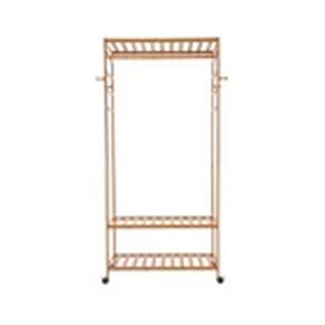 EONLION Heavy Duty Wooden Clothes Rail Garment Hanging Corner Wardrobe in Natural - image 1